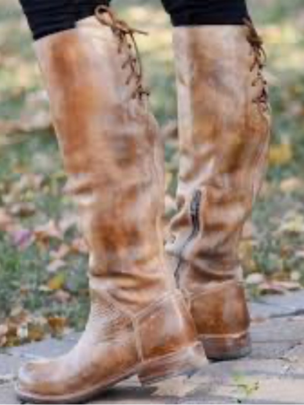 Bed Stu Women's Manchester Tall  Leather Riding Boots in Distressed Tan size 7.5
